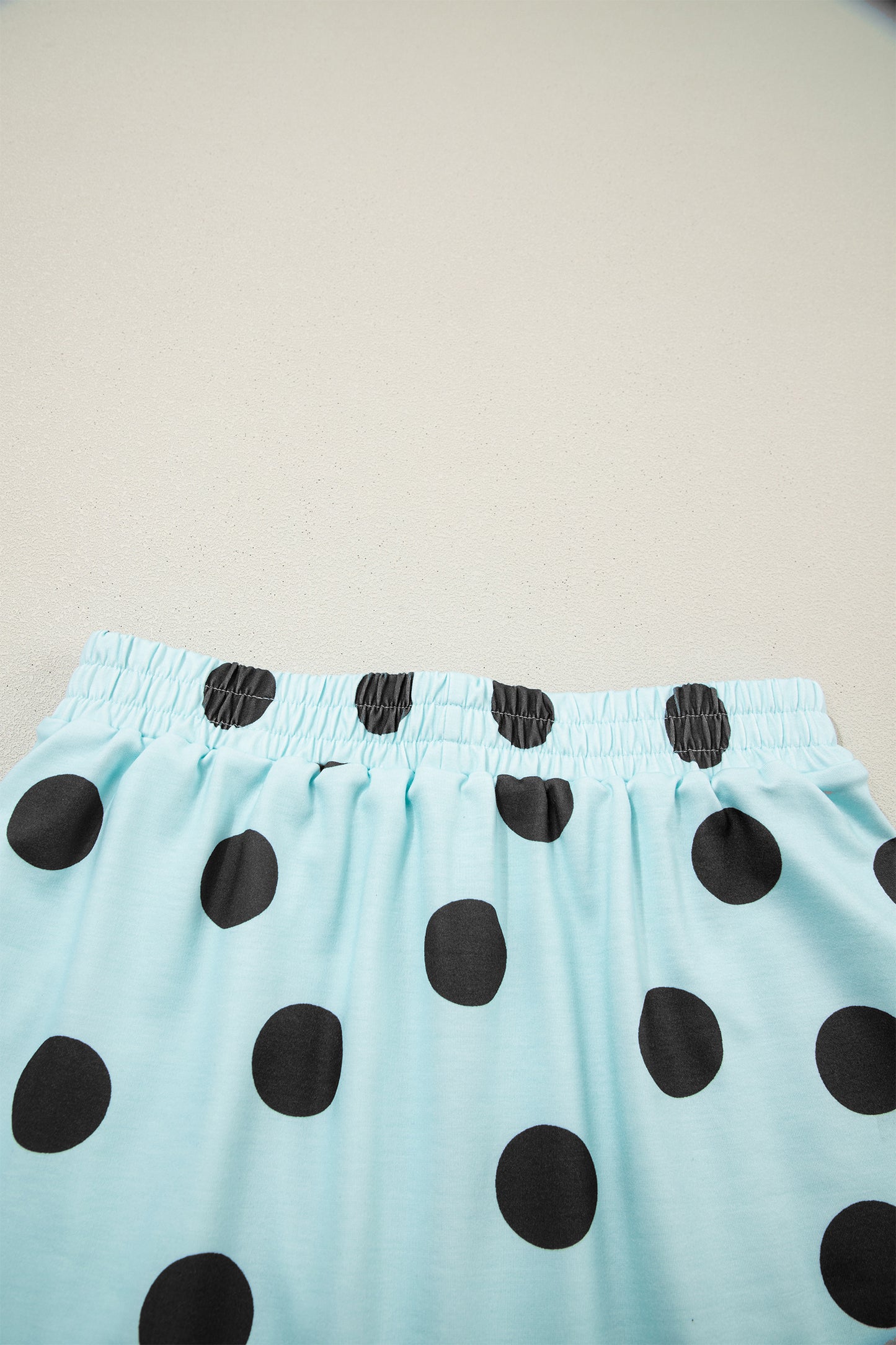 Polka Dot Short Sleeve Top Casual Skort 2pcs Outfit