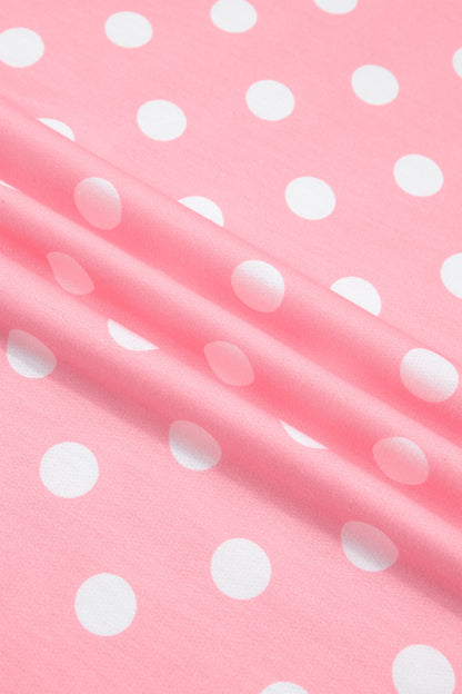 Polka Dot Oversized Top Drawstring Short Set
