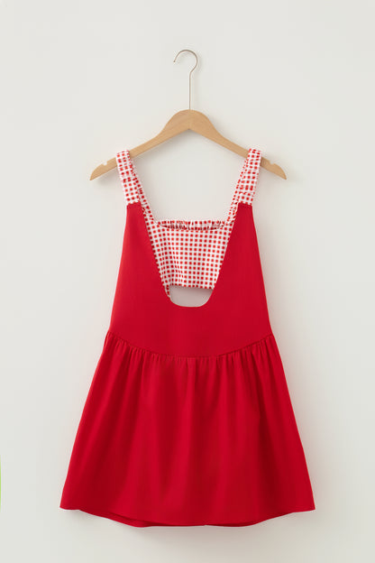 Gingham Loose Mini Dress