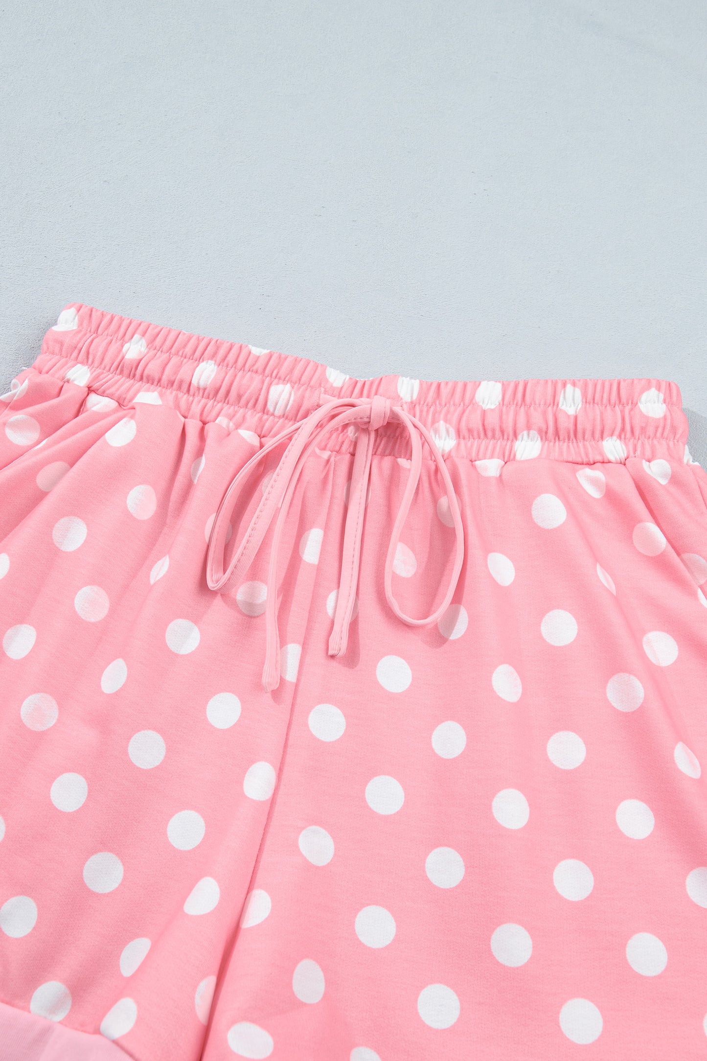 Polka Dot Oversized Top Drawstring Short Set
