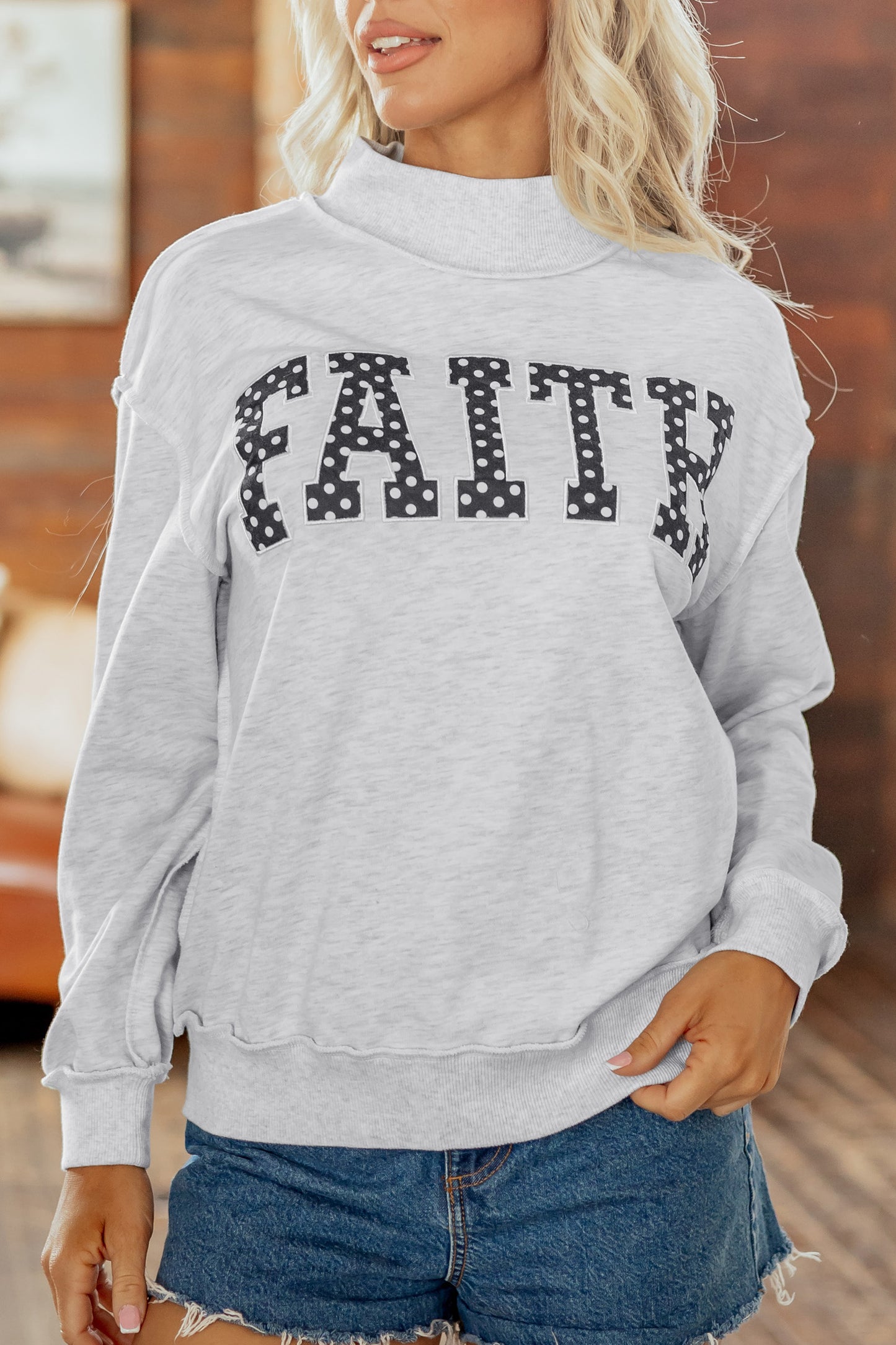 Faith Mock neck Sweatshirt