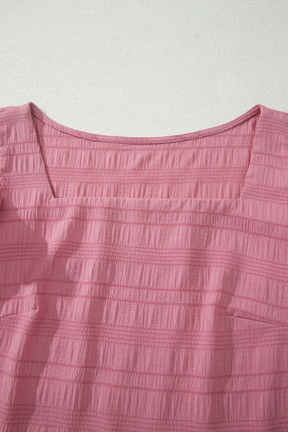 Shirred High Waist Shorts Set