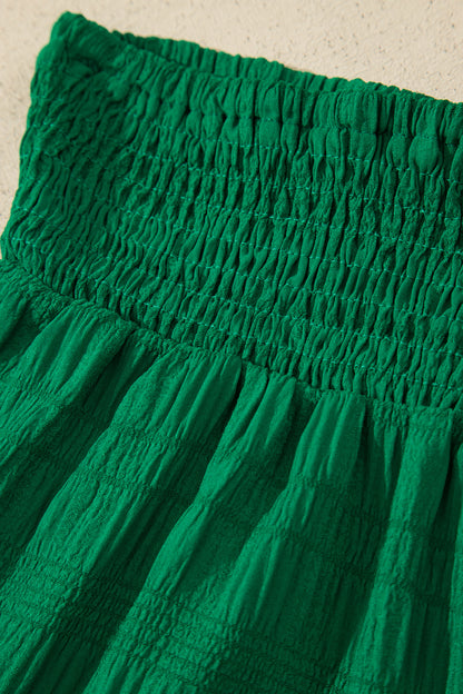 Shirred High Waist Shorts Set