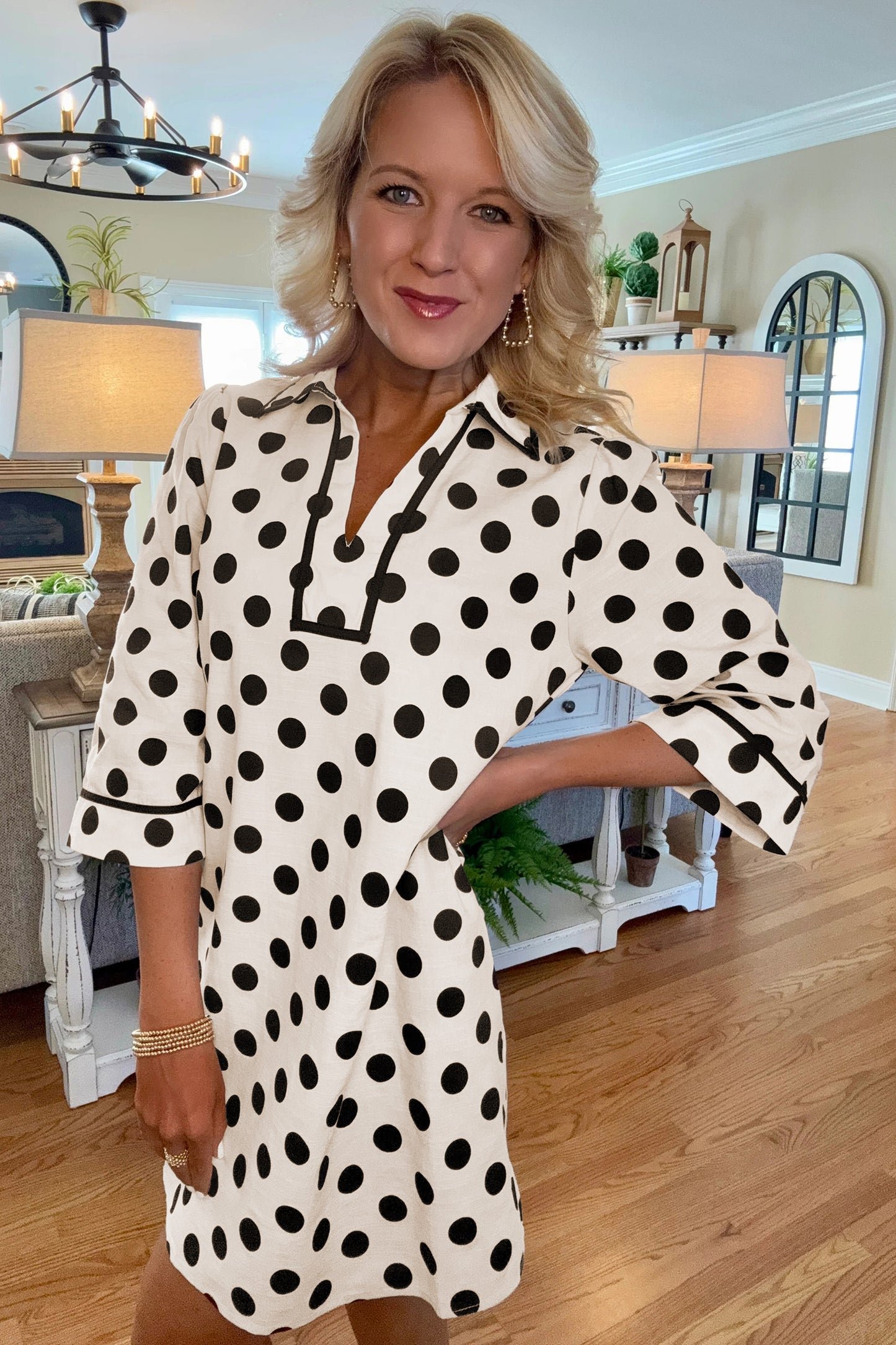 White Polka Dot Mini Dress