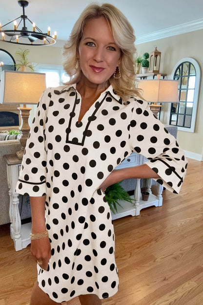 White Polka Dot Mini Dress