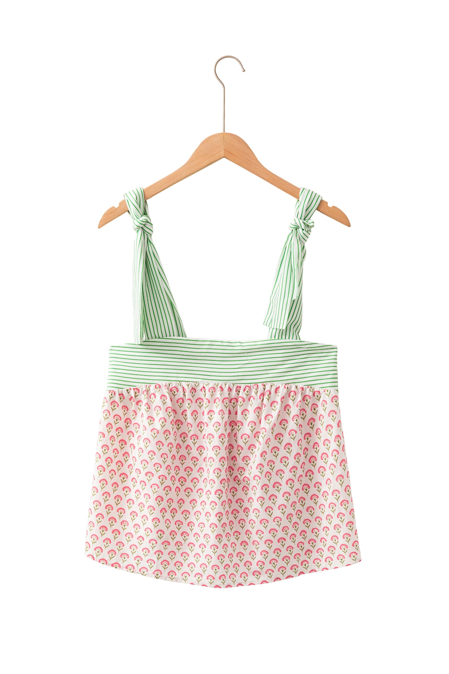Pink Knot Straps Babydoll Tank Top