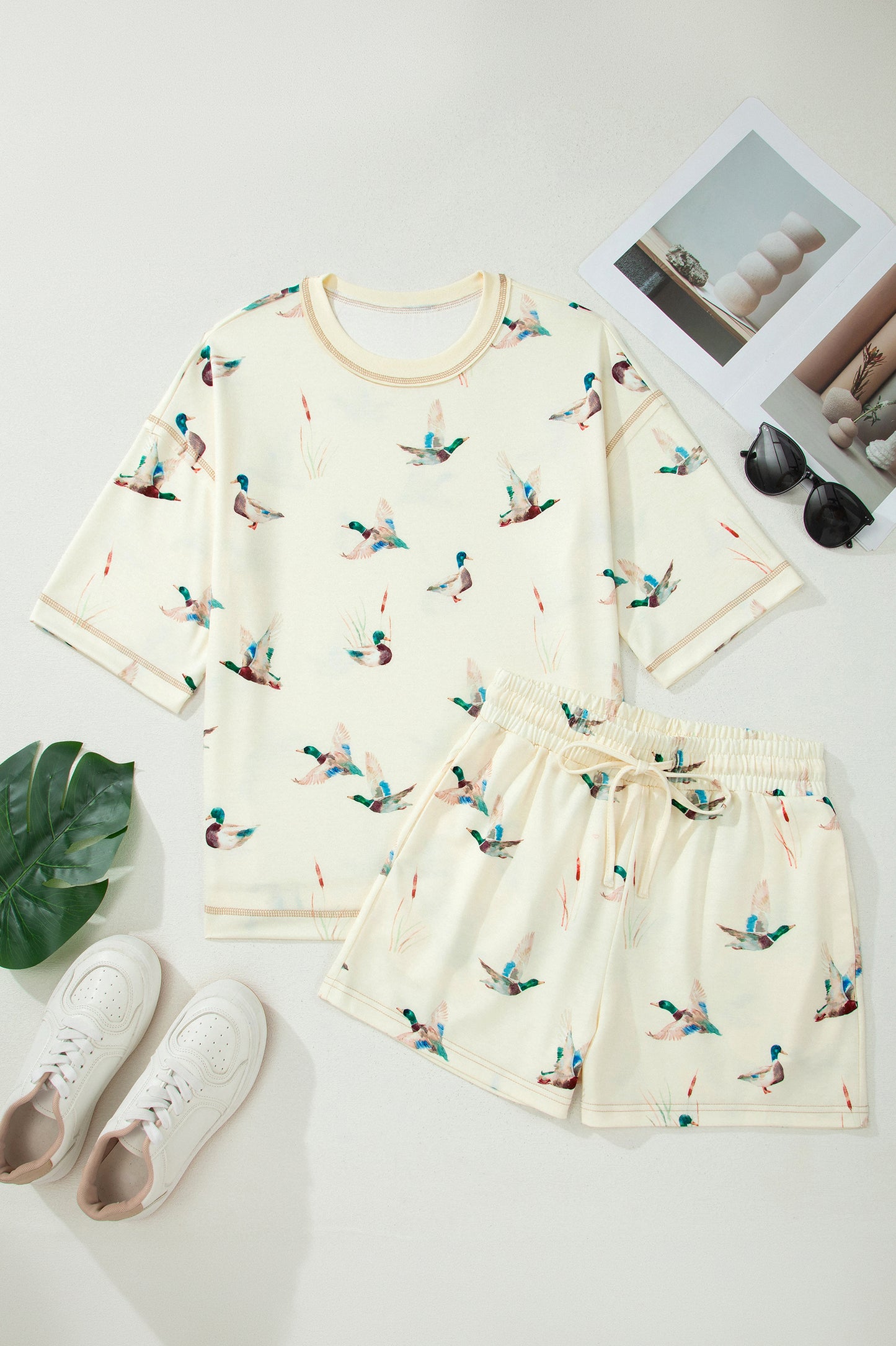 Duck Print Oversized Short Set