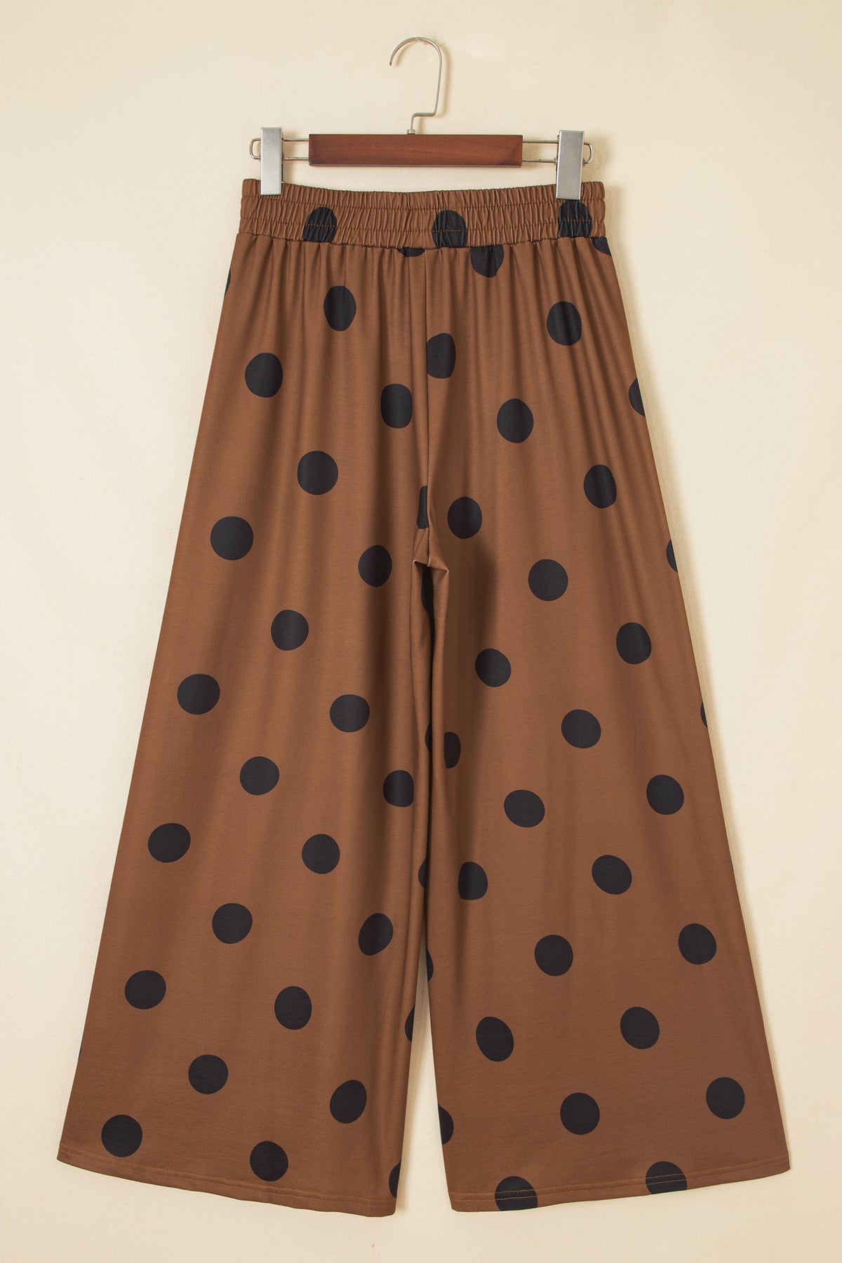 Polka Dot Wide Leg Elastic Waist Casual Pants