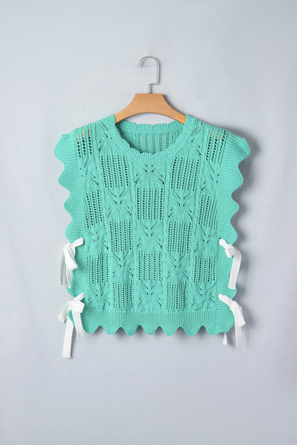 Beau Blue Knit Short Sleeve Sweater