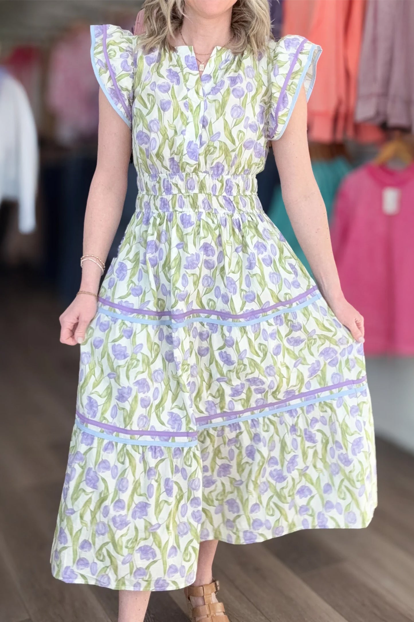 Purple Tulip Midi Dress