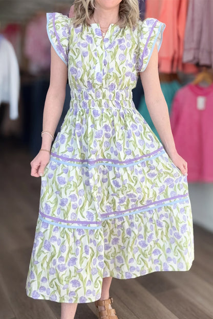 Purple Tulip Midi Dress