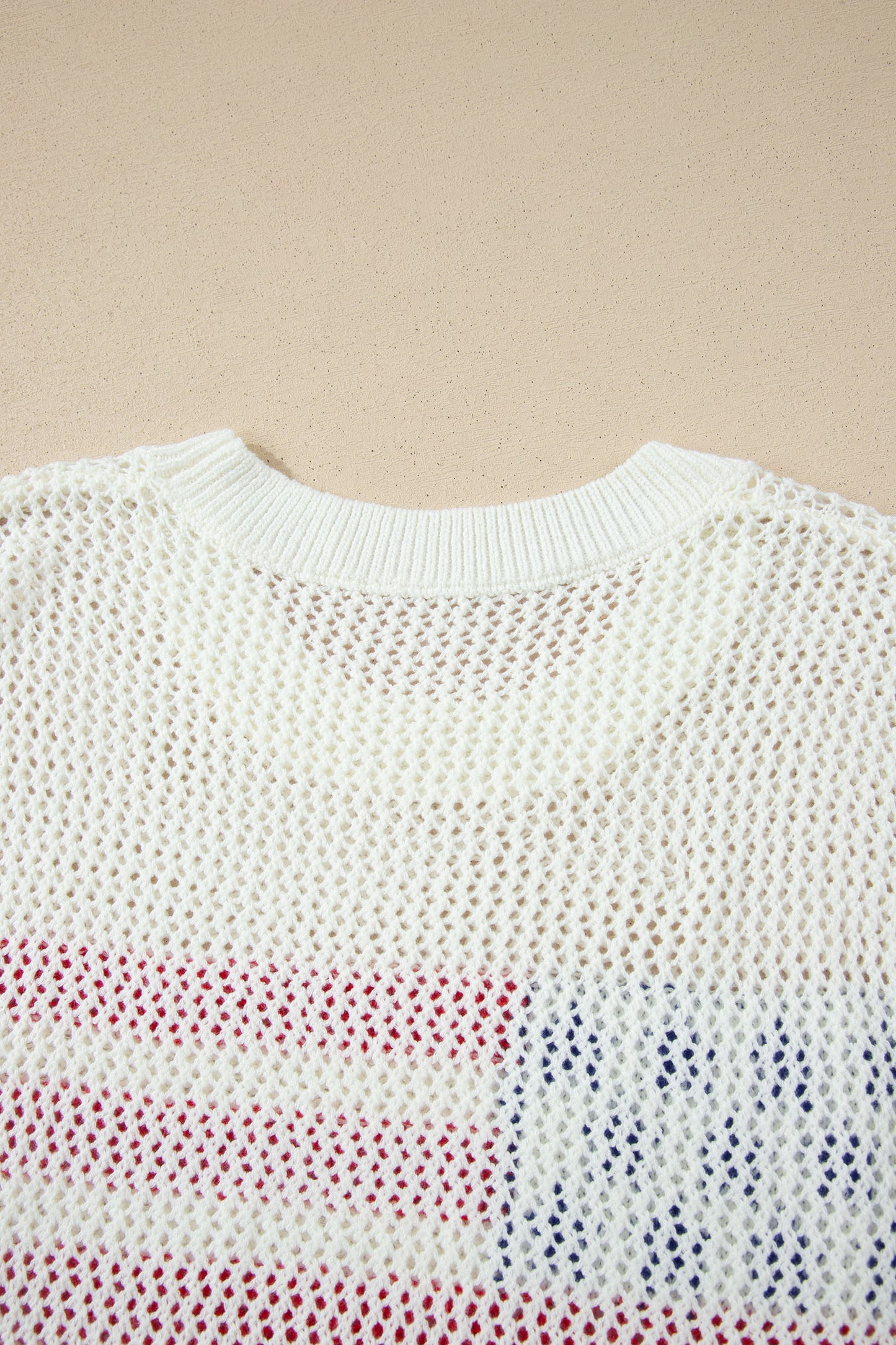 Sky Blue Flag Graphic Short Sleeve Sweater Top