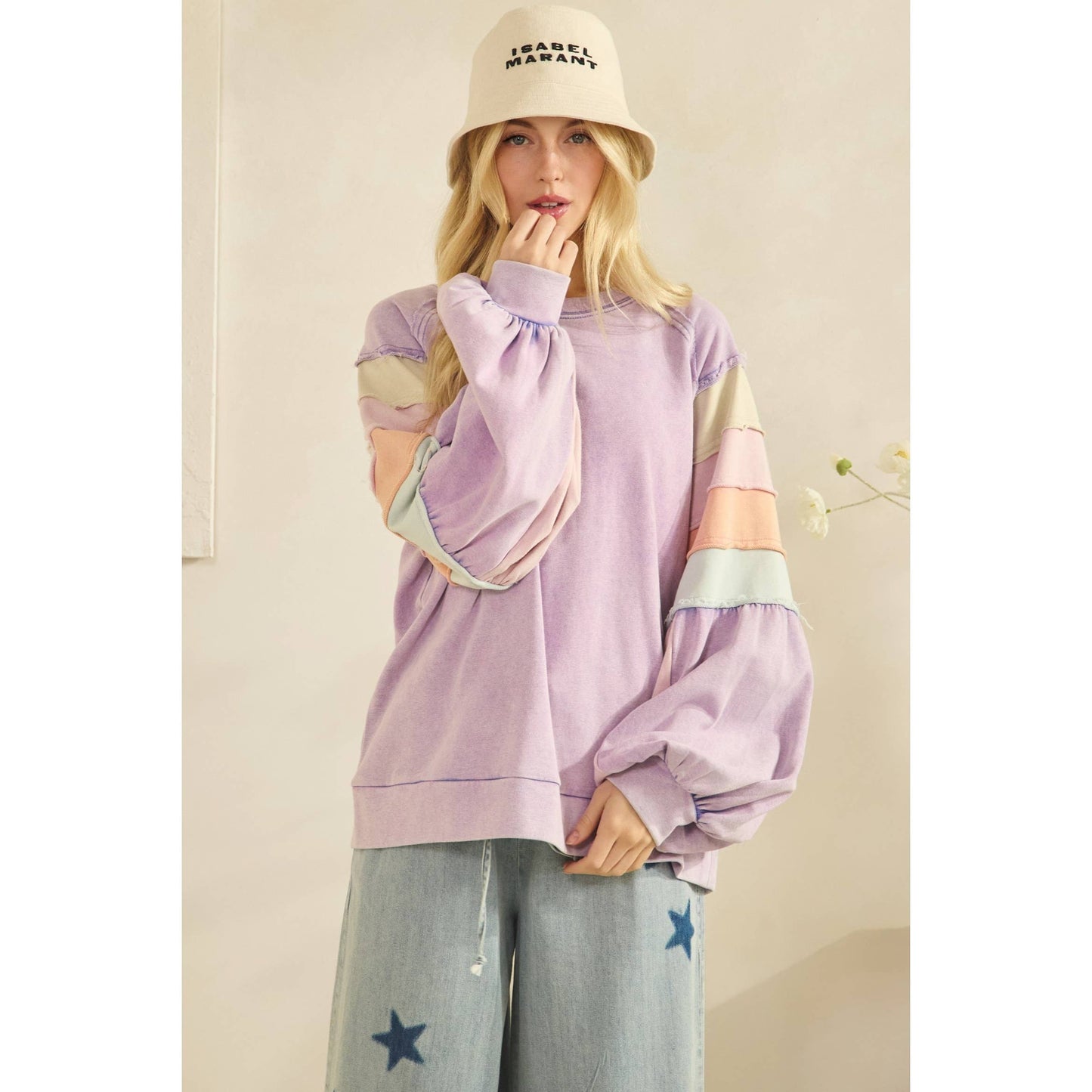 Sunset Stroll Colorblock Ruffle Top