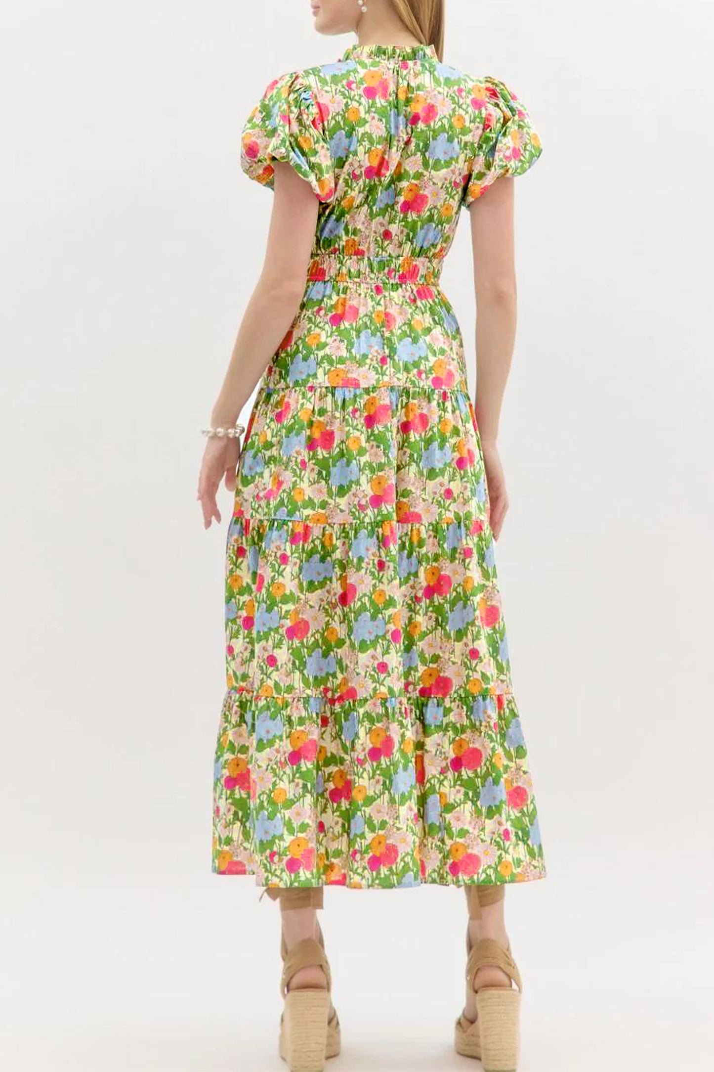 Puff Sleeve Cotton Maxi Dress