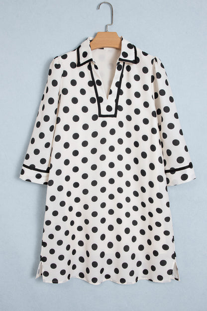 White Polka Dot Mini Dress