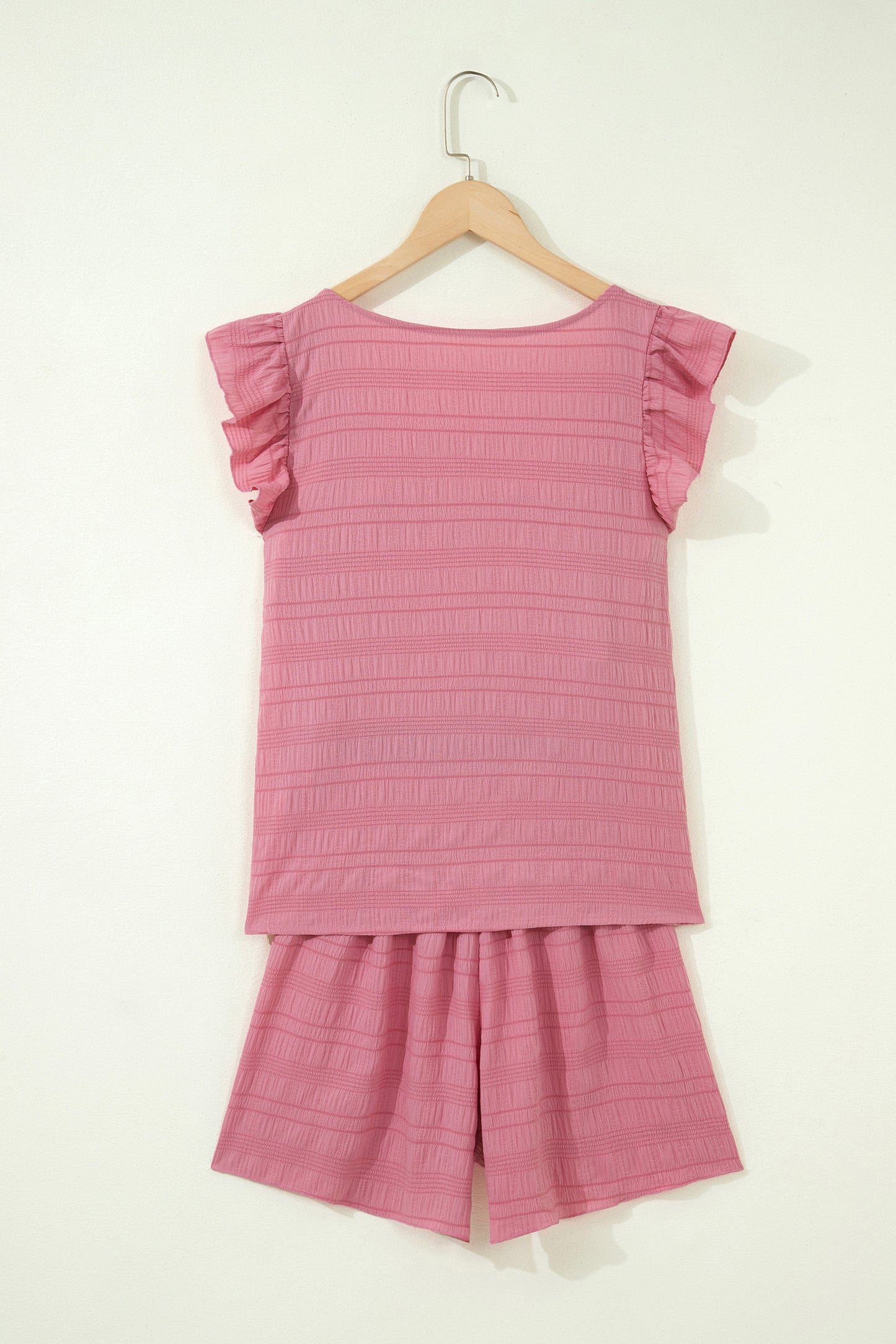 Shirred High Waist Shorts Set