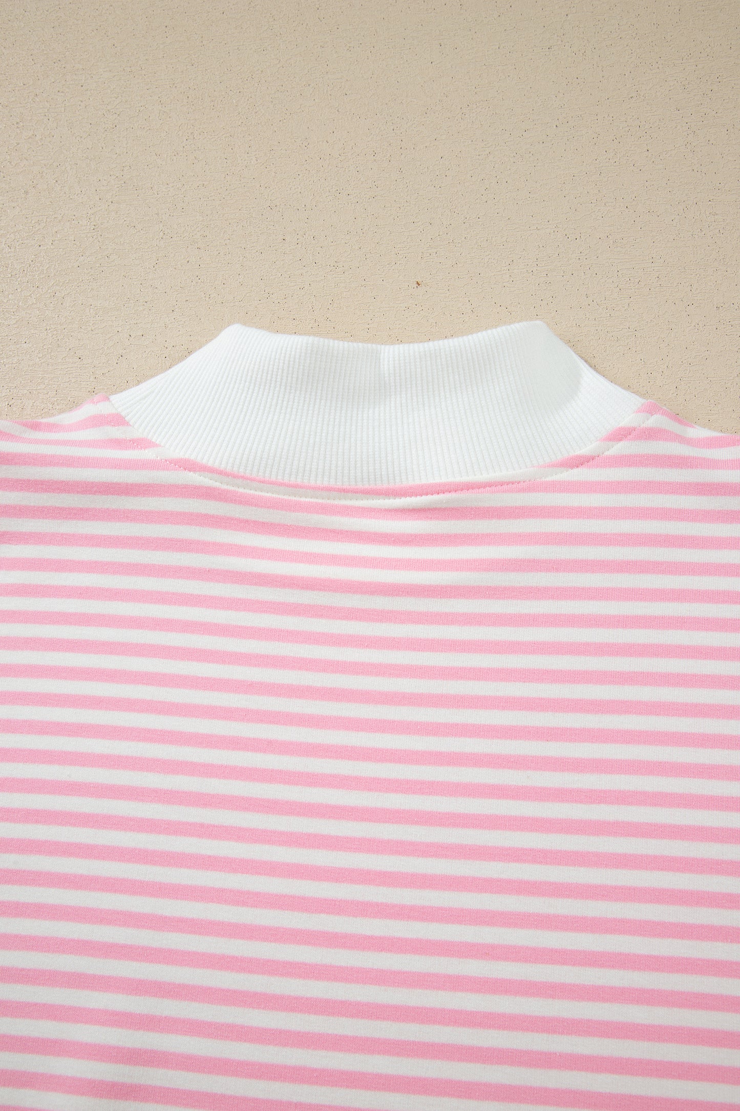 Sky Blue Stripe Oversize Mock Neck Sweatshirt and Shorts Set