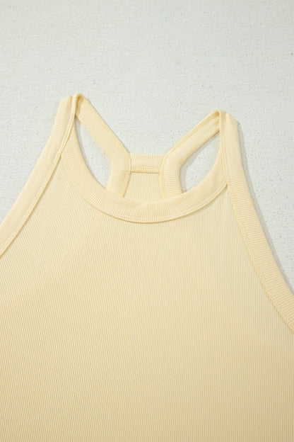 Slim Ribbed Tank Top and Sweatpants Set