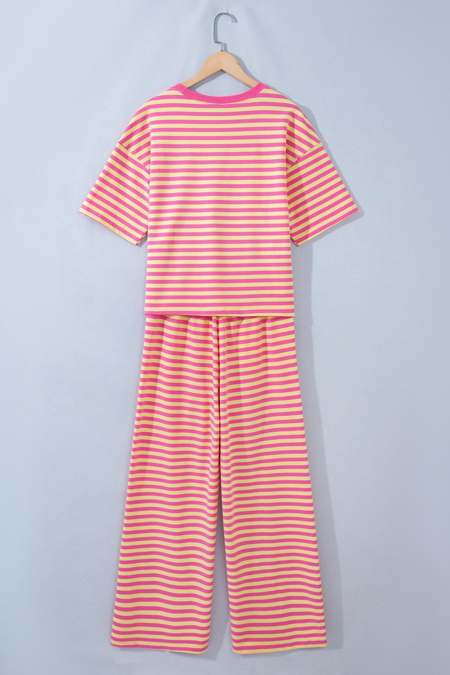 Loose Tee Drawstring Elastic Waist 2pcs Pant Set