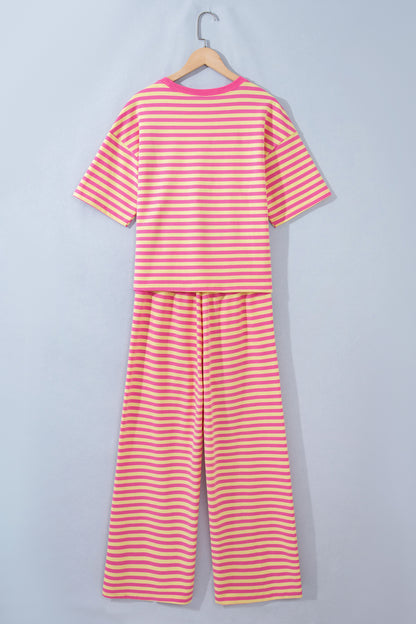 Loose Tee Drawstring Elastic Waist 2pcs Pant Set