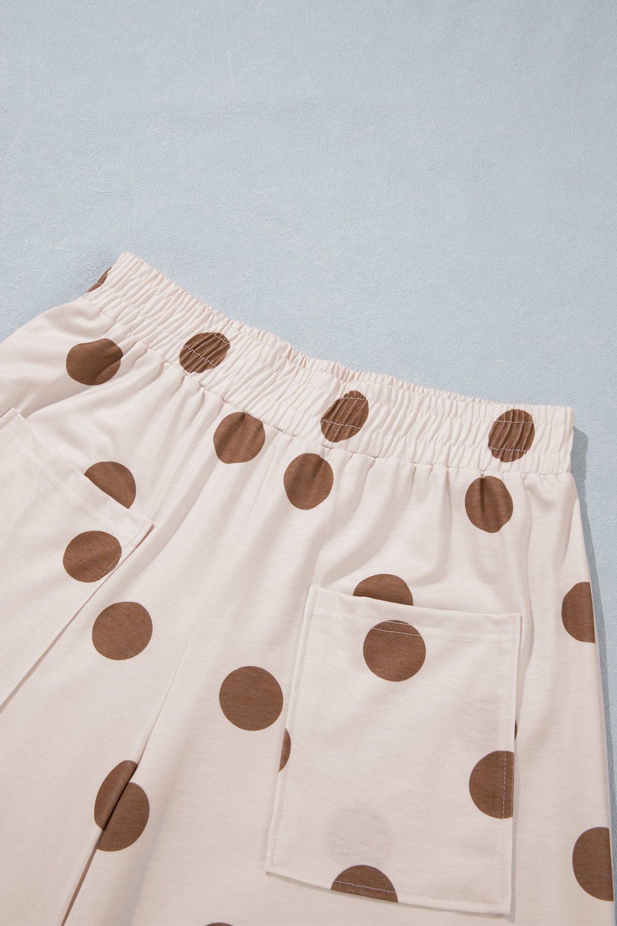 Polka Dot Wide Leg Elastic Waist Casual Pants