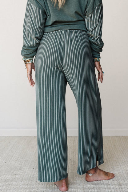 Raw Seam Patchwork Long Sleeve Top Pocket Casual Pants 2pcs Set