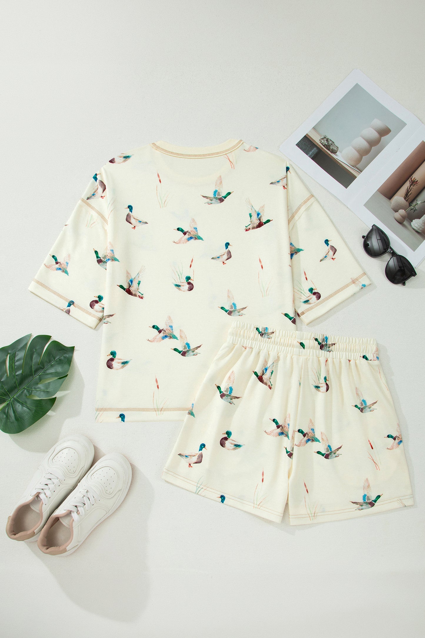 Duck Print Oversized Short Set