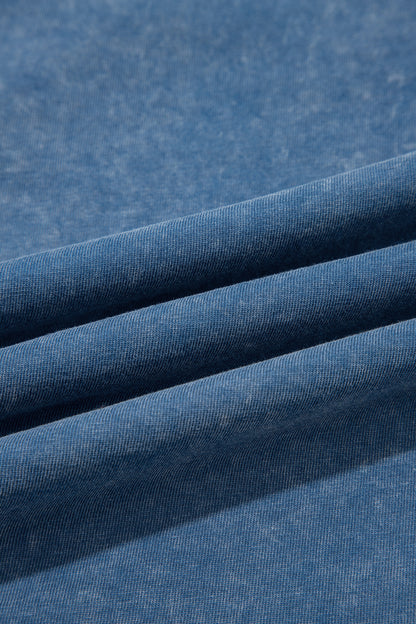 Ashleigh Blue Mineral Wash Seam Detail Flare Leg Drawstring Pants