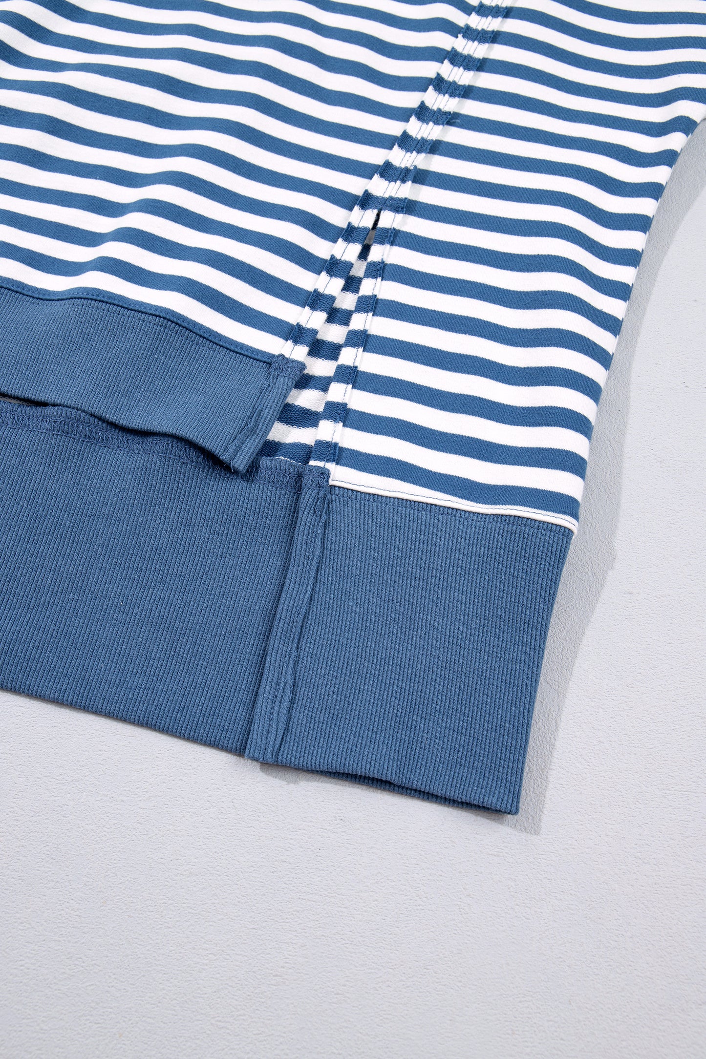 Blue Stripe Loose Pullover Sweatshirt