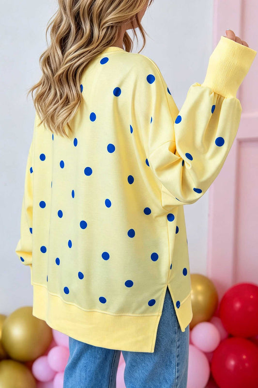 Loose Long Sleeve Split Hem Pullover Top