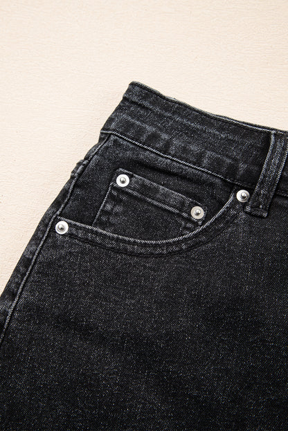 Raw Hem Denim Mini Skirt