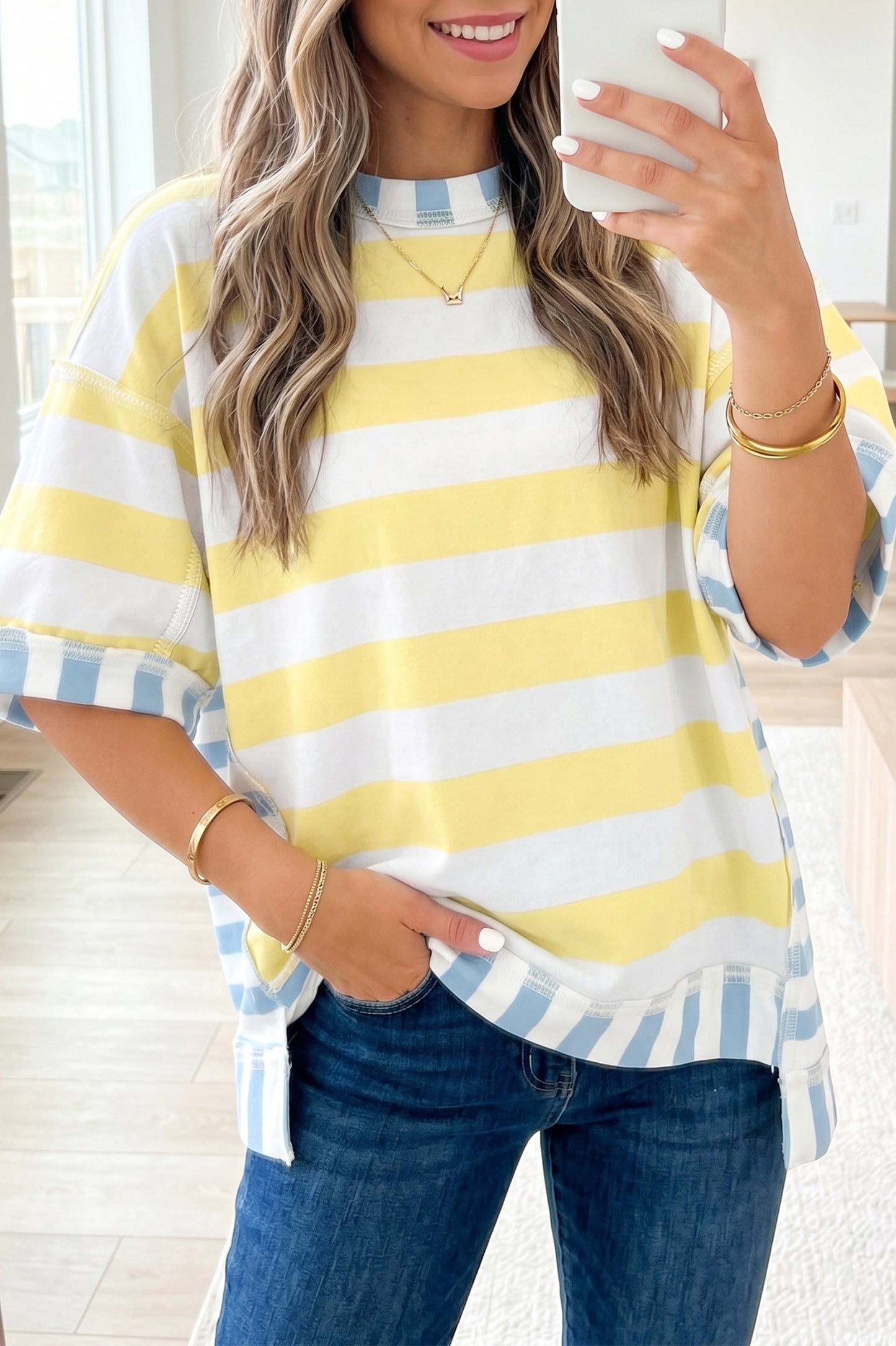 Patchwork Oversized Top