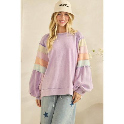 Sunset Stroll Colorblock Ruffle Top