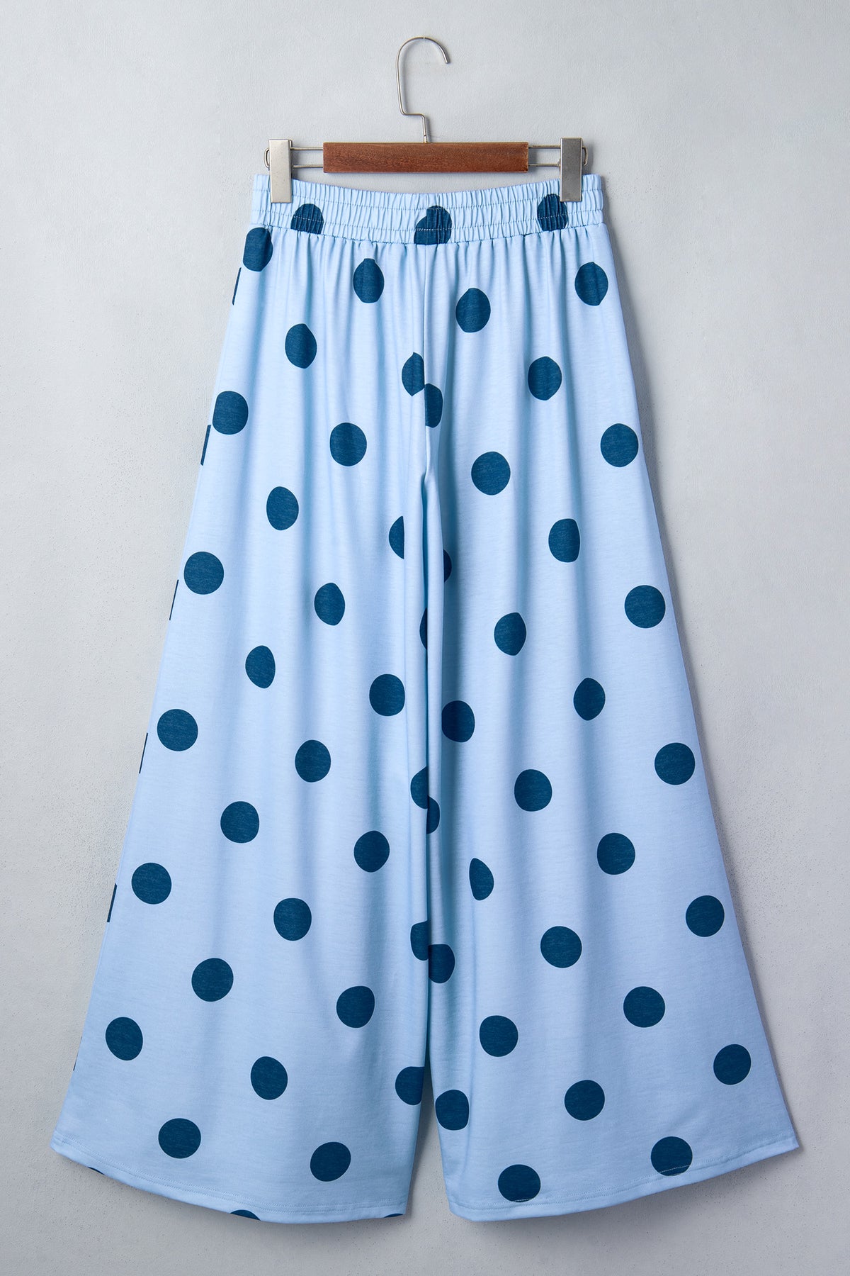 Polka Dot Wide Leg Elastic Waist Casual Pants