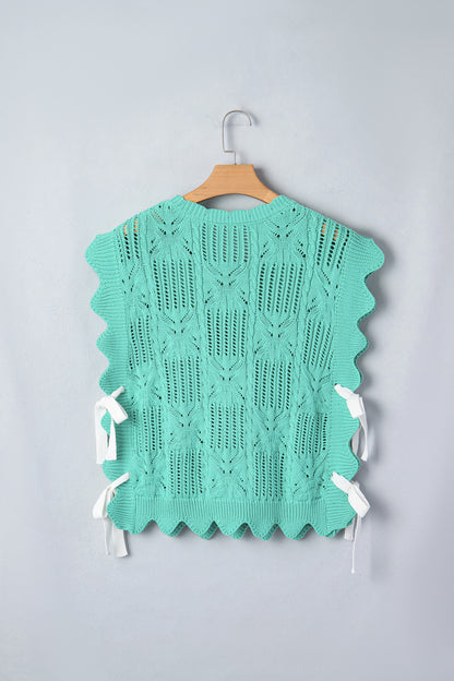 Beau Blue Knit Short Sleeve Sweater