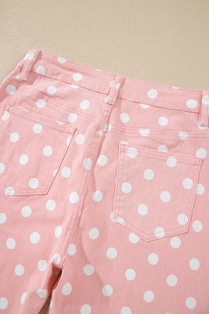 Polka Dot Casual Slim Fit Jeans