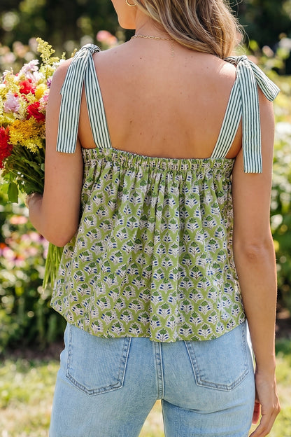 Pink Knot Straps Babydoll Tank Top