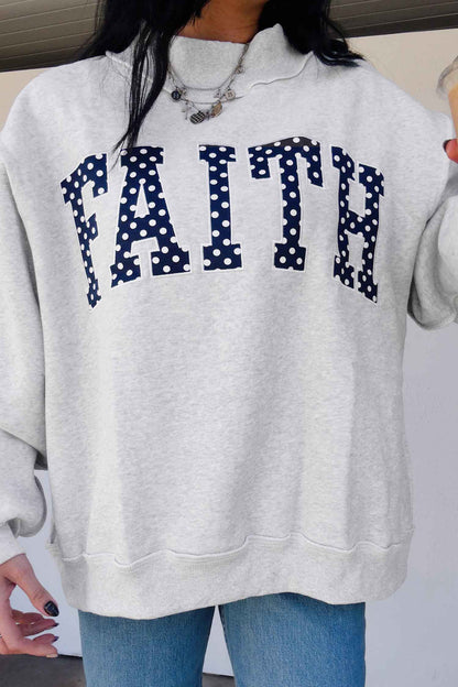 Faith Mock neck Sweatshirt