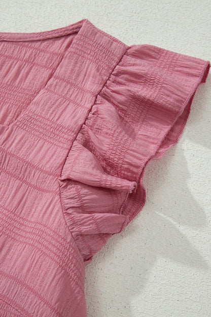 Shirred High Waist Shorts Set